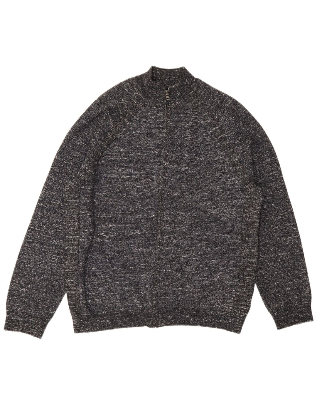 MARKS & SPENCER Męski sweter rozpinany XL Szary, plamkowany poliester