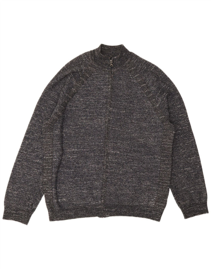 MARKS & SPENCER Męski sweter rozpinany XL Szary, plamkowany poliester