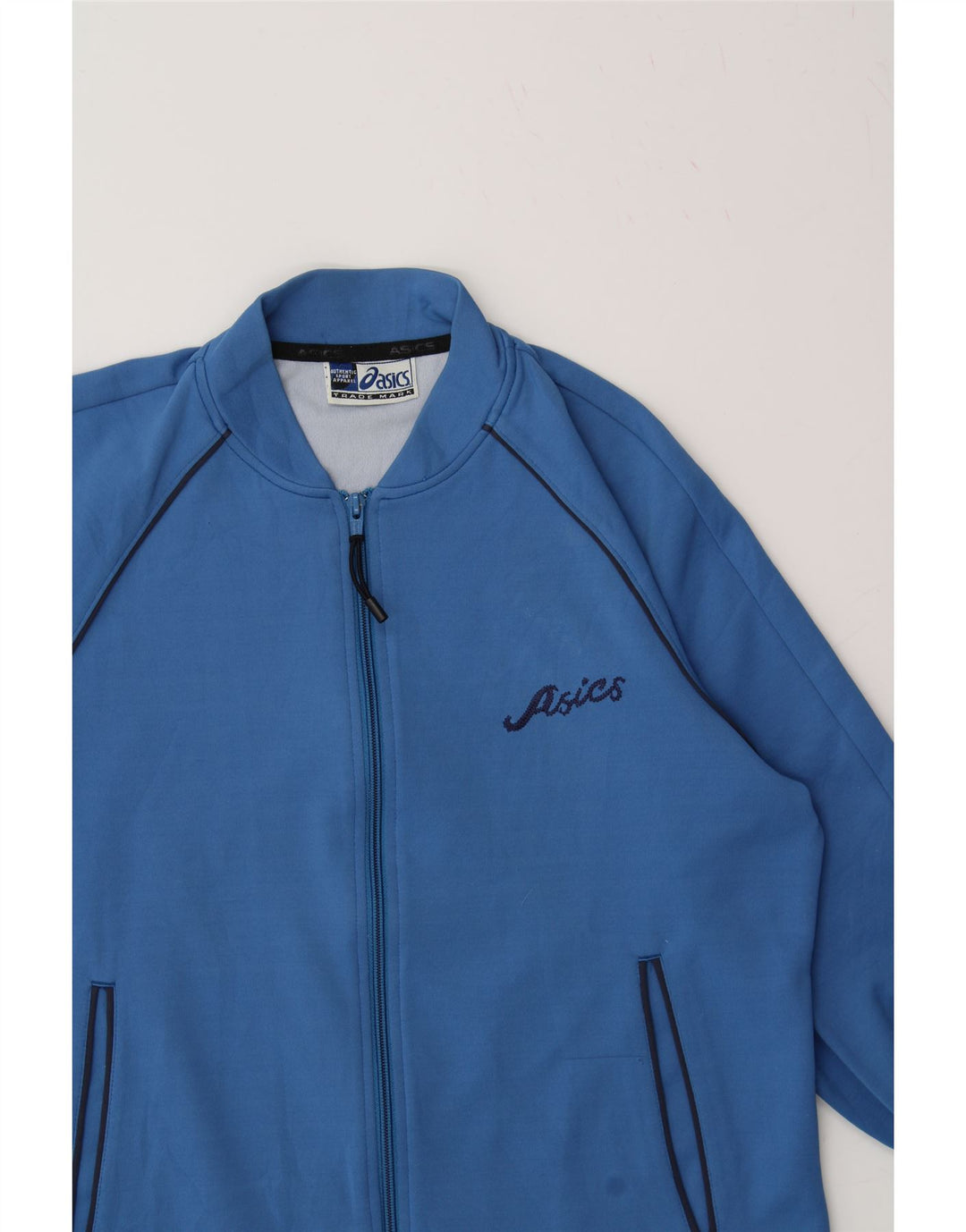 ASICS Womens Tracksuit Top Jacket UK 16 Large Blue Polyamide Vintage Asics and Second-Hand Asics from Messina Hembry 