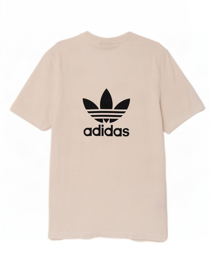 Męska koszulka z grafiką Adidas, średnia, biała bawełna