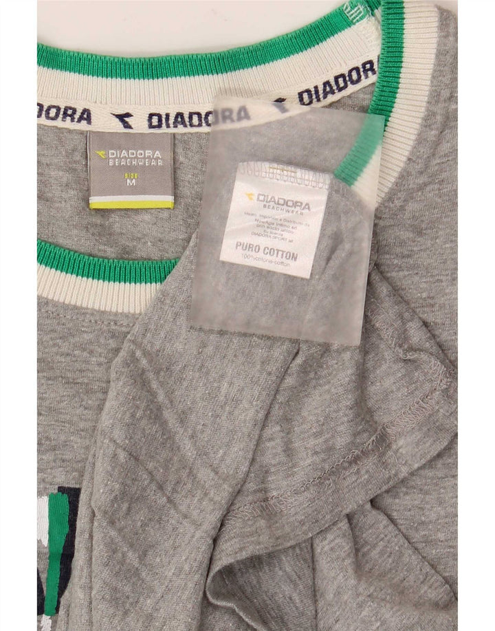 Męska kamizelka z grafiką Diadora Średnioszary, bawełniany blok kolorów