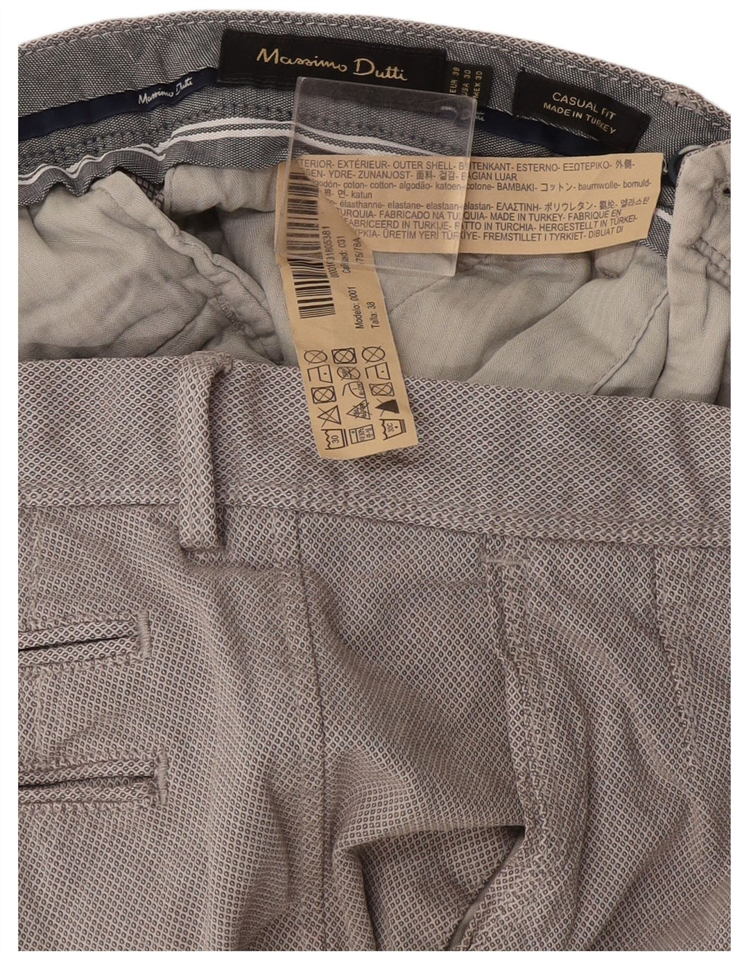 Spodnie Chino Massimo Dutti Męskie EU 38 Small W30 L29 Szare Argyle/Diament
