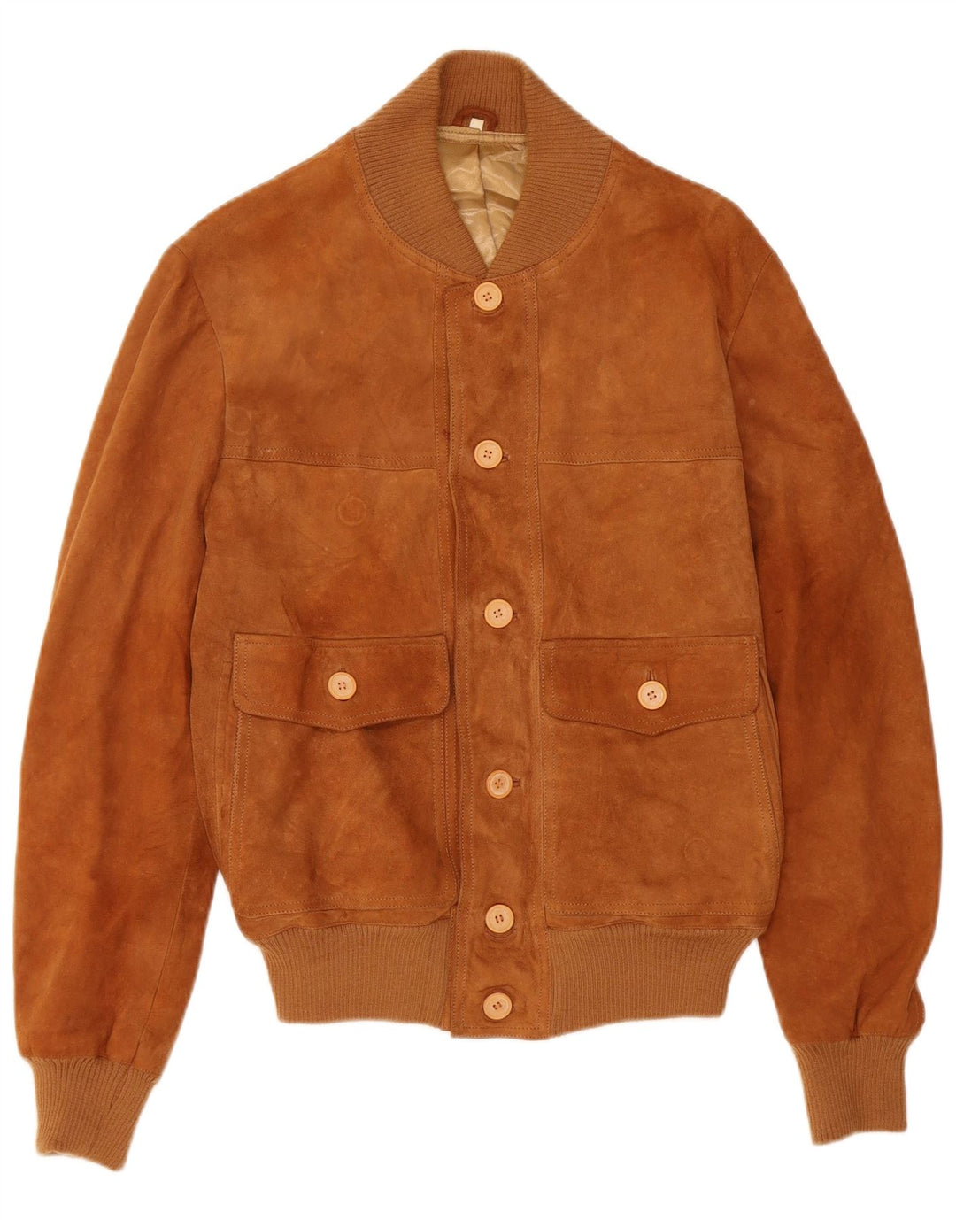 Męska zamszowa kurtka bomberka VINTAGE UK 38 średni brąz