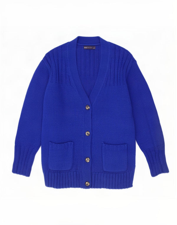Marks & Spencer Damski sweter kardigan UK 10 Mały Niebieski Akryl