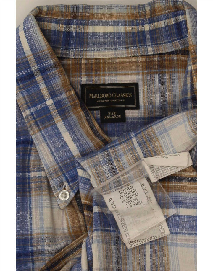 Marlboro Classics Męska koszula z krótkim rękawem 2XL, wielokolorowa bawełniana krata
