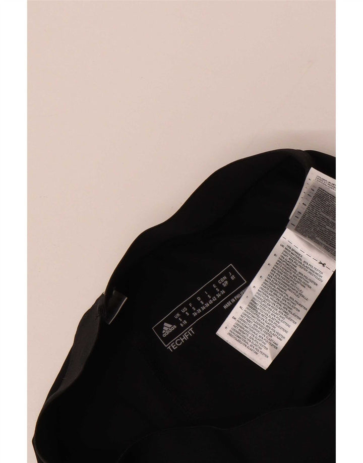 Damskie legginsy adidas Tech Fit Graphic UK 8/10, małe, czarne, poliestrowe