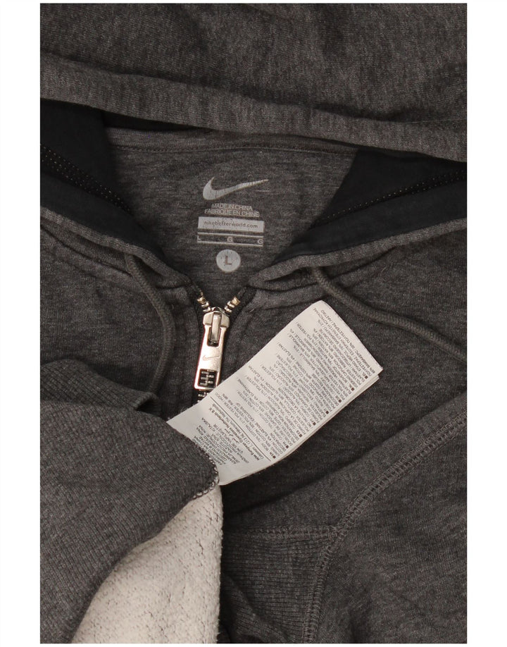 Męski sweter z kapturem i zamkiem błyskawicznym Nike, duży, szary, bawełniany