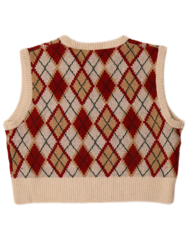 Damski podkoszulek Zara Crop Vest UK 14 Średni wielokolorowy Argyle/Diament