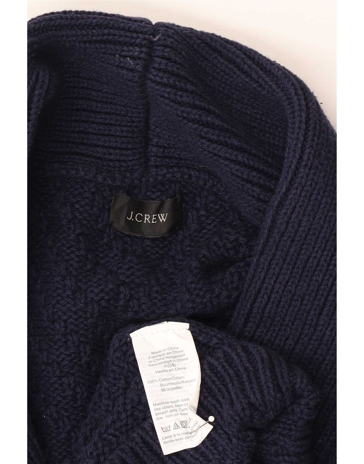 J. Crew Męski sweter rozpinany, duży, granatowy, bawełniany