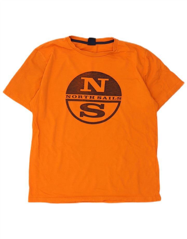 Męski T-shirt z grafiką North Sails, średni pomarańczowy