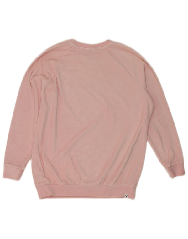 Damska bluza Puma Graphic Oversize Jumper UK 14, duża, różowa bawełna