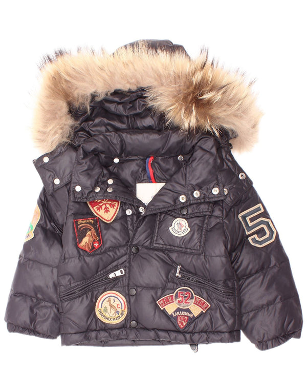 Moncler Baby Boys Graphic Wyściełana kurtka z kapturem 18-24 miesięcy Czarny Nylon