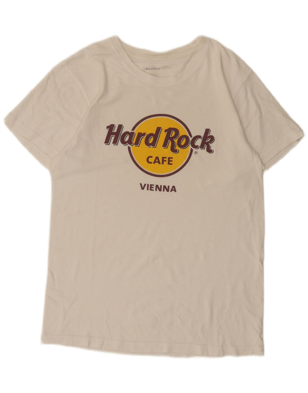 Męski T-shirt z grafiką Hard Rock Cafe Vienna, średni biały