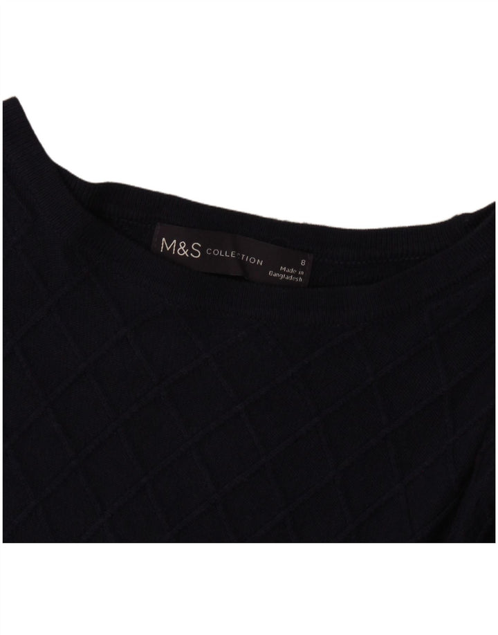 Marks & Spencer Damski sweter z dekoltem w łódkę, UK 8, mały, granatowy