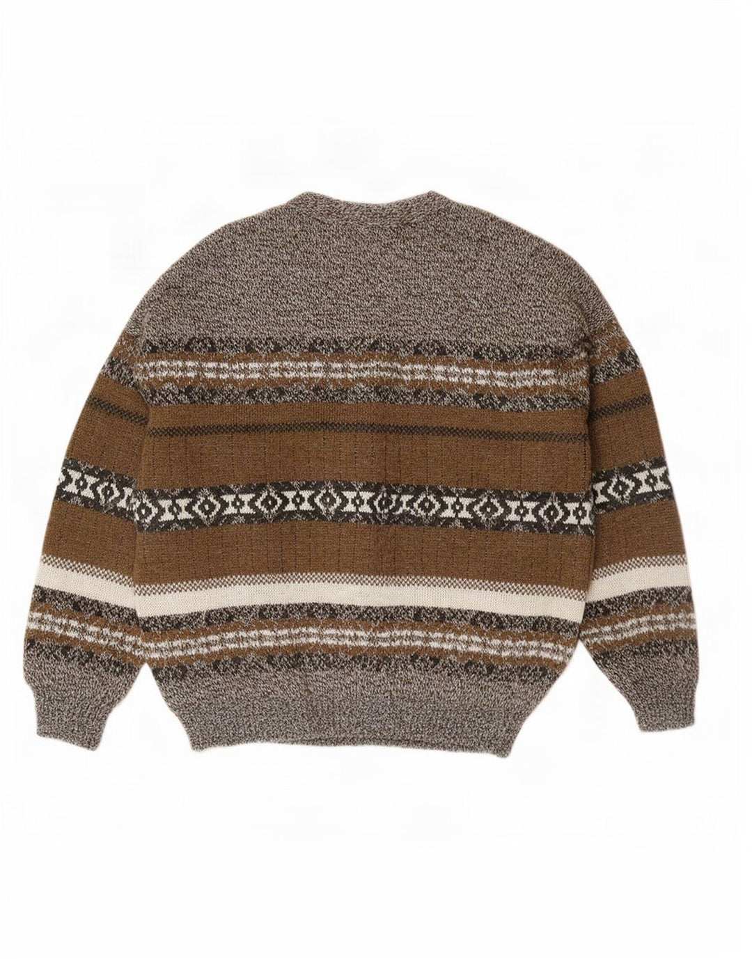 Vintage męski sweter rozpinany XL szary Fair Isle