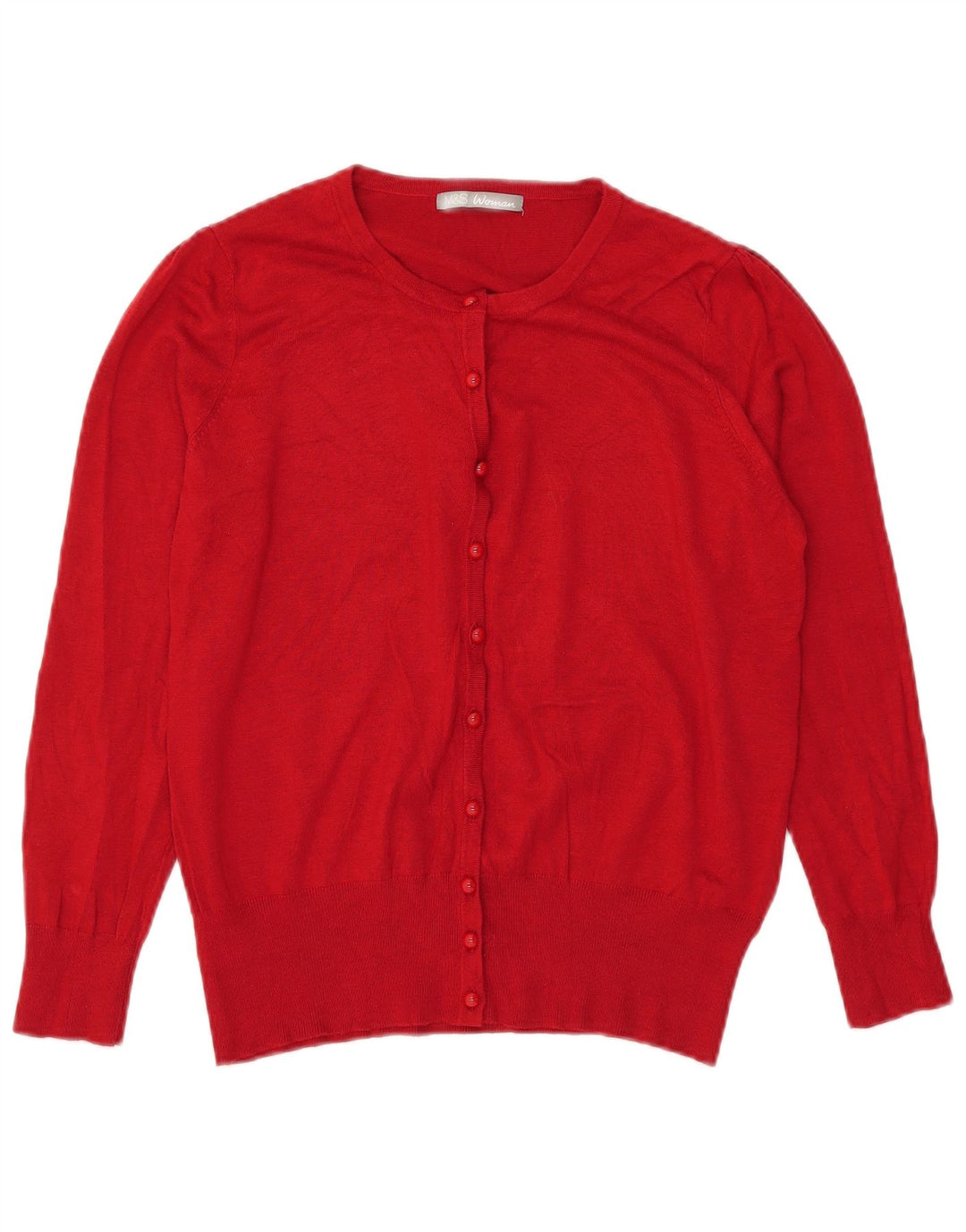 Marks & Spencer Damski sweter kardigan UK 18 XL, czerwona wiskoza