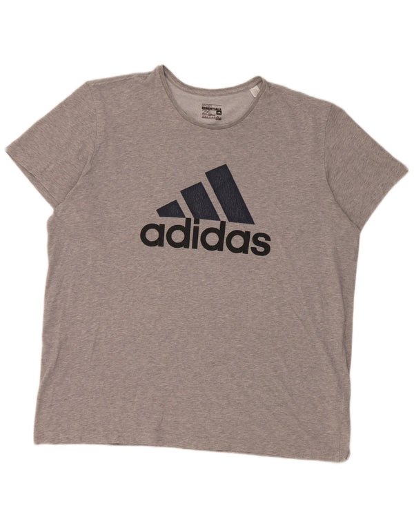 Męska koszulka graficzna Adidas Top 2XL Szara bawełna