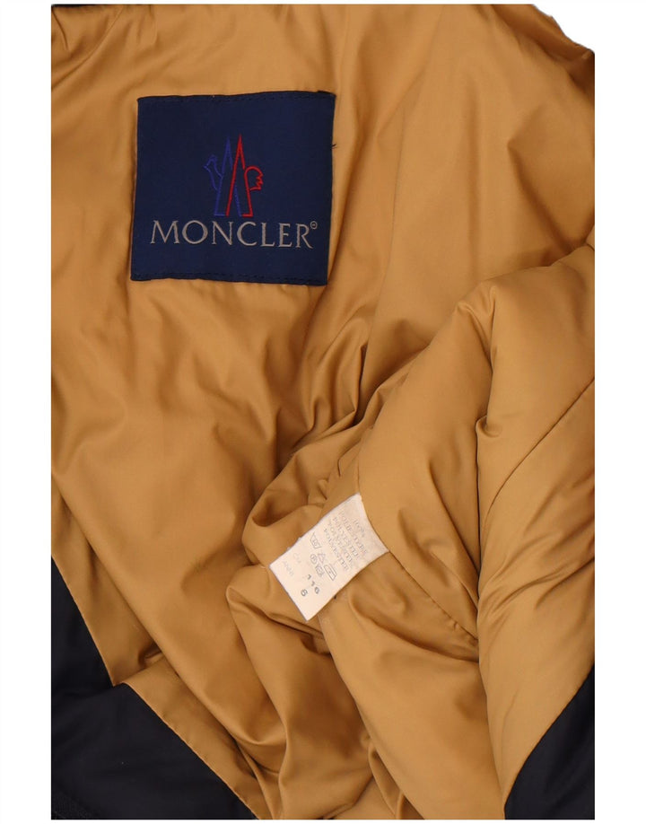 Dziewczęcy ocieplany płaszcz Moncler 5-6 lat Granatowy poliester