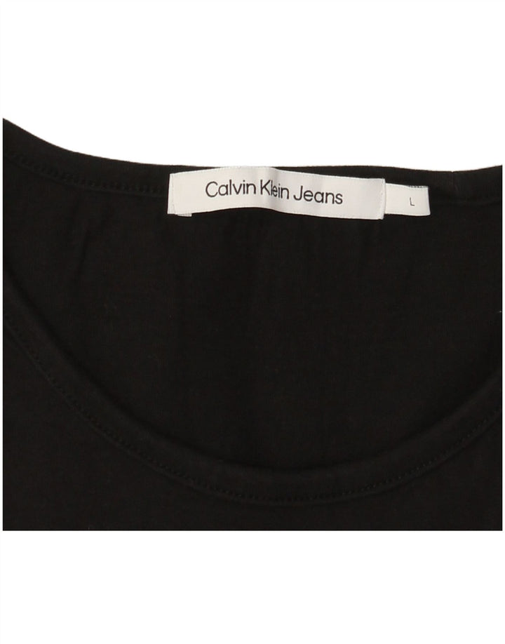 Damska koszulka graficzna CALVIN KLEIN JEANS Top UK 14, duża, czarna