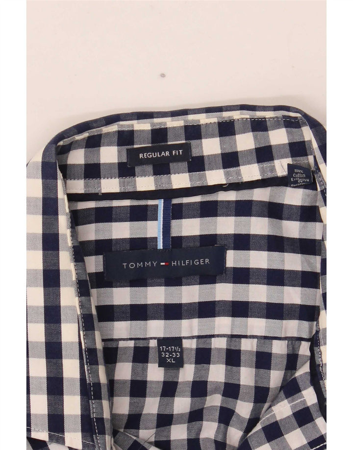 Koszula męska Tommy Hilfiger o regularnym kroju, rozmiar 17 1/2 XL, granatowa kratka