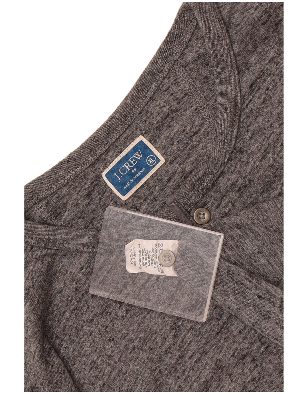 Męski top J. Crew z długim rękawem XL, szara, nakrapiana bawełna