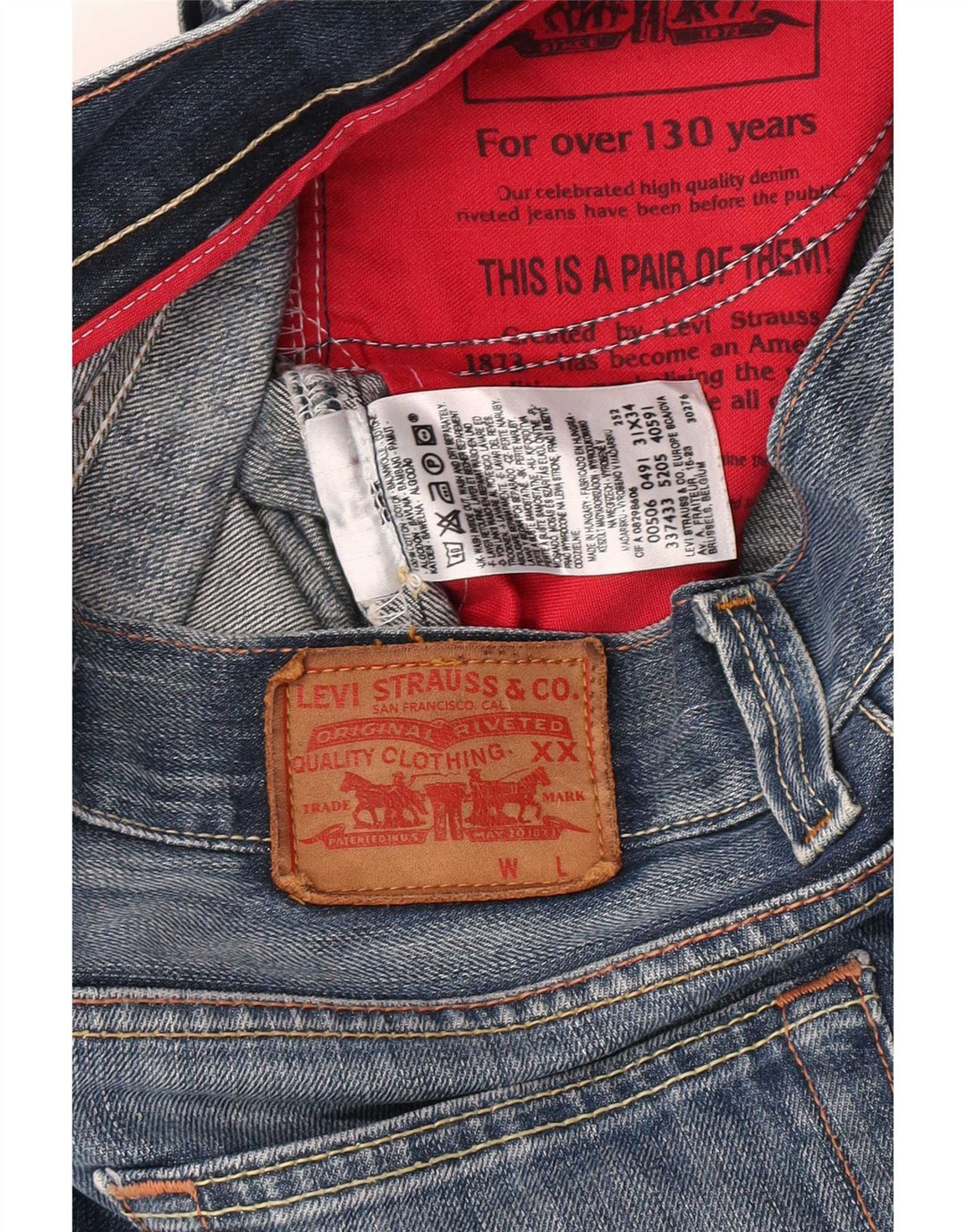 Męskie spodenki jeansowe Levi's 506 W31 Średnioniebieskie, bawełniane