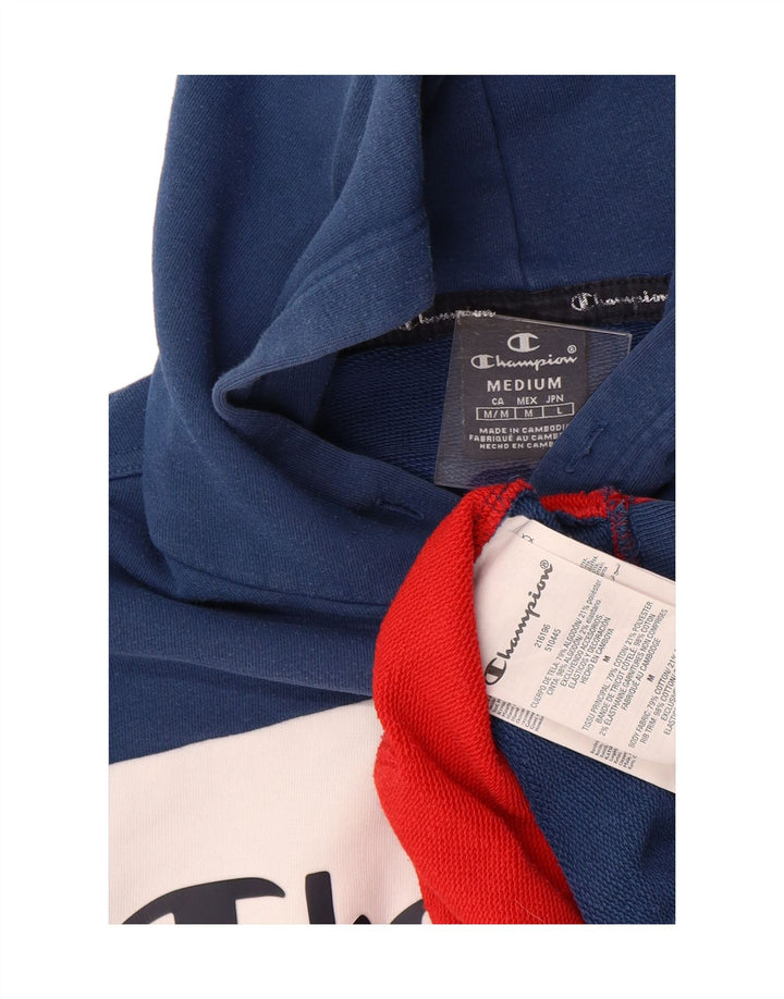 CHAMPION Mens Graphic Hoodie Jumper Medium Multicoloured Colourblock Vintage Champion and Second-Hand Champion from Messina Hembry 