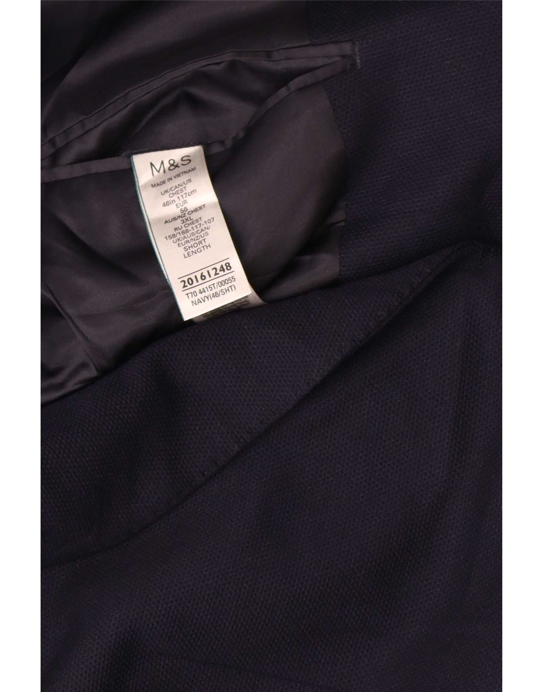 Marks & Spencer Męska krótka marynarka zapinana na 2 guziki UK 46 3XL granatowa