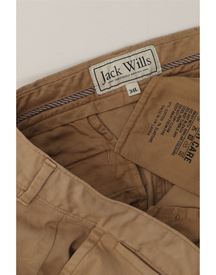 Męskie spodnie chino JACK WILLS W34 L34 beżowa bawełna