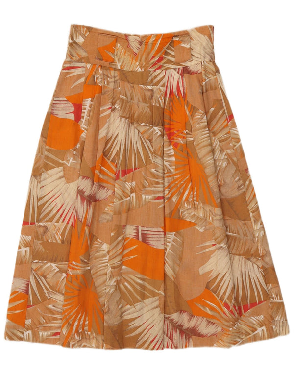 Damska spódnica w kształcie litery A w stylu vintage IT 42 Medium W26 Brązowa bawełniana w kwiaty