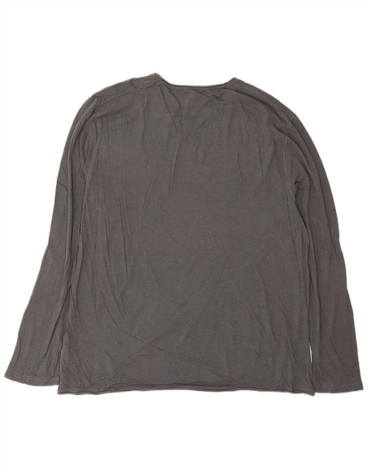 Męski top NAPAPIJRI z grafiką geograficzną, długim rękawem, 3XL, szary, bawełniany