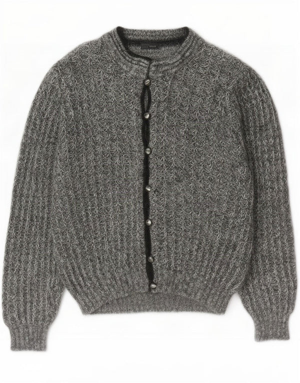 Sweter damski w stylu vintage, brytyjski 16, duży, szary, nakrapiany