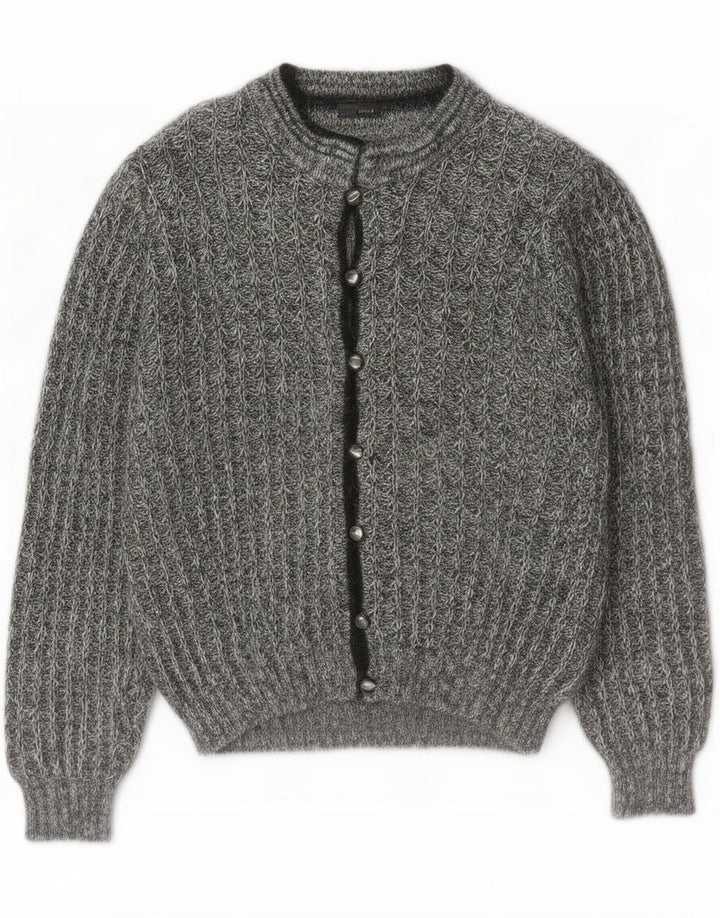 Sweter damski w stylu vintage, brytyjski 16, duży, szary, nakrapiany