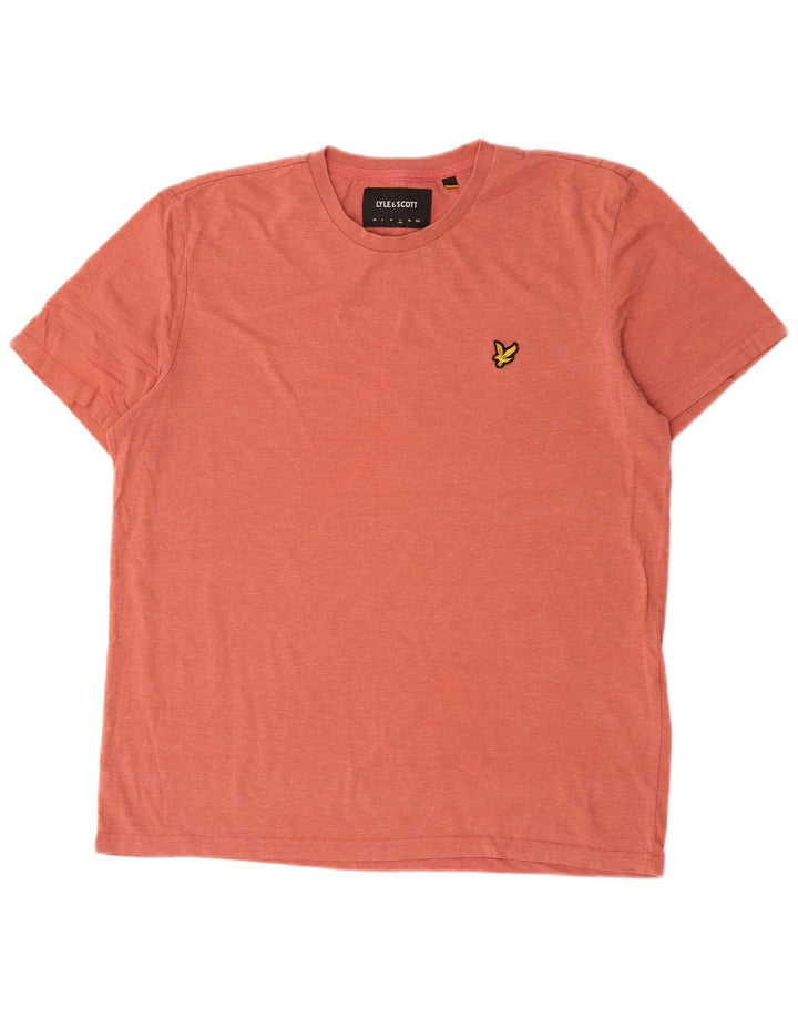 Lyle & Scott Męski T-shirt Top Duży Różowy Poliester