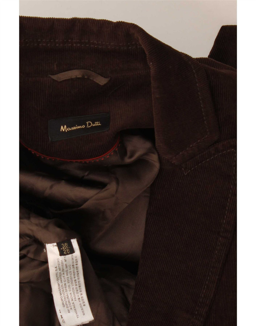 Damska marynarka Massimo Dutti zapinana na 1 guzik, sztruksowa marynarka EU 38, mała brązowa