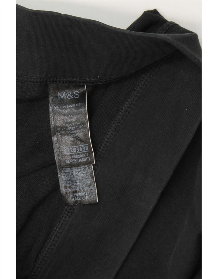 Marks & Spencer Krótkie legginsy damskie UK 16, duże, czarne, bawełniane