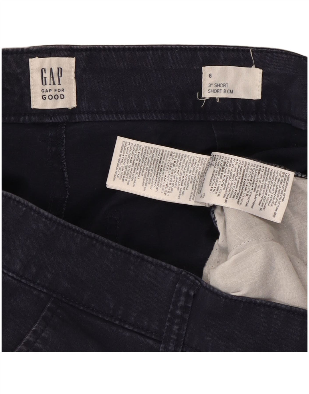 Damskie spodenki Chino Gap US 6 Medium W30 Granatowa bawełna