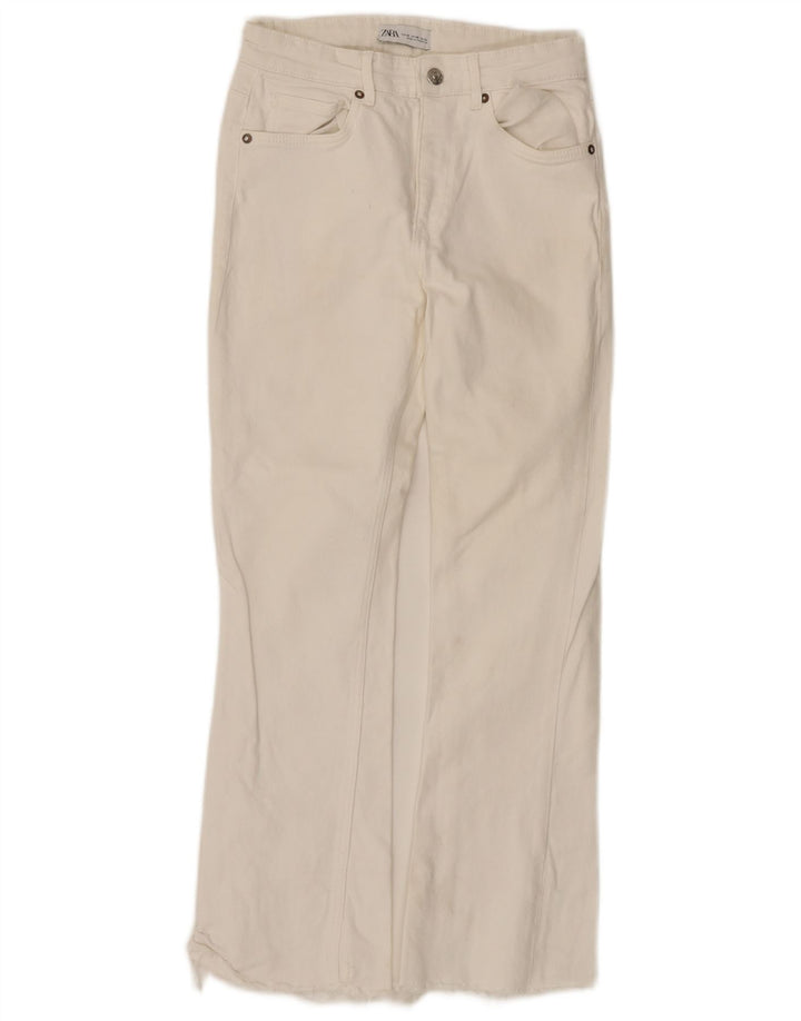 Damskie jeansy rozkloszowane Zara EU 38 Small W28 L26 Biała bawełna