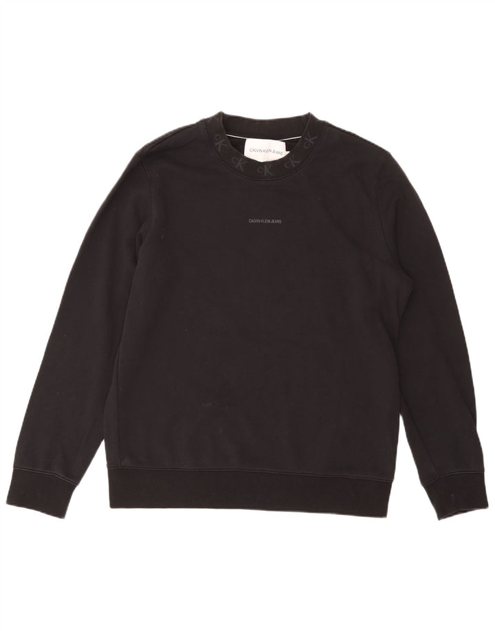 Męska bluza z grafiką Calvin Klein Jeans, duża, czarna, bawełniana