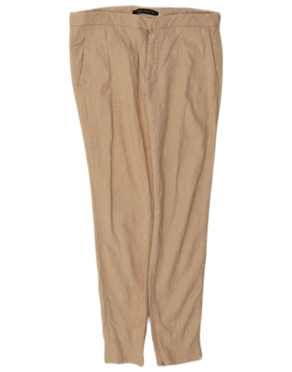 Damskie zwężane spodnie chino Zara, średnie W28 L28, beżowa wiskoza