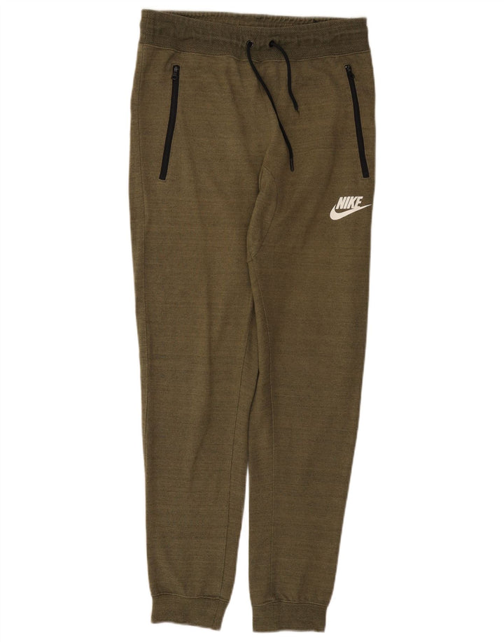 Męskie spodnie dresowe Nike, joggery, małe, bawełniane w kolorze khaki