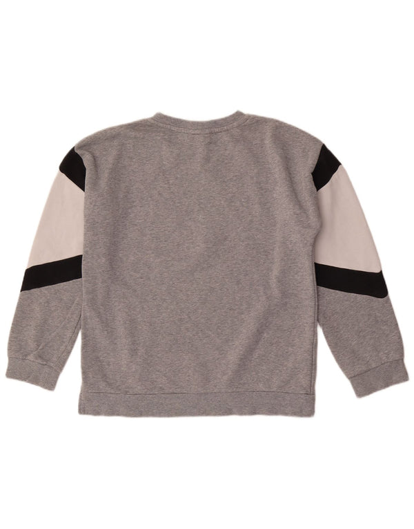 Chłopięca bluza z grafiką Nike, 13-14 lat, XL, szara, bawełniana z blokami kolorów