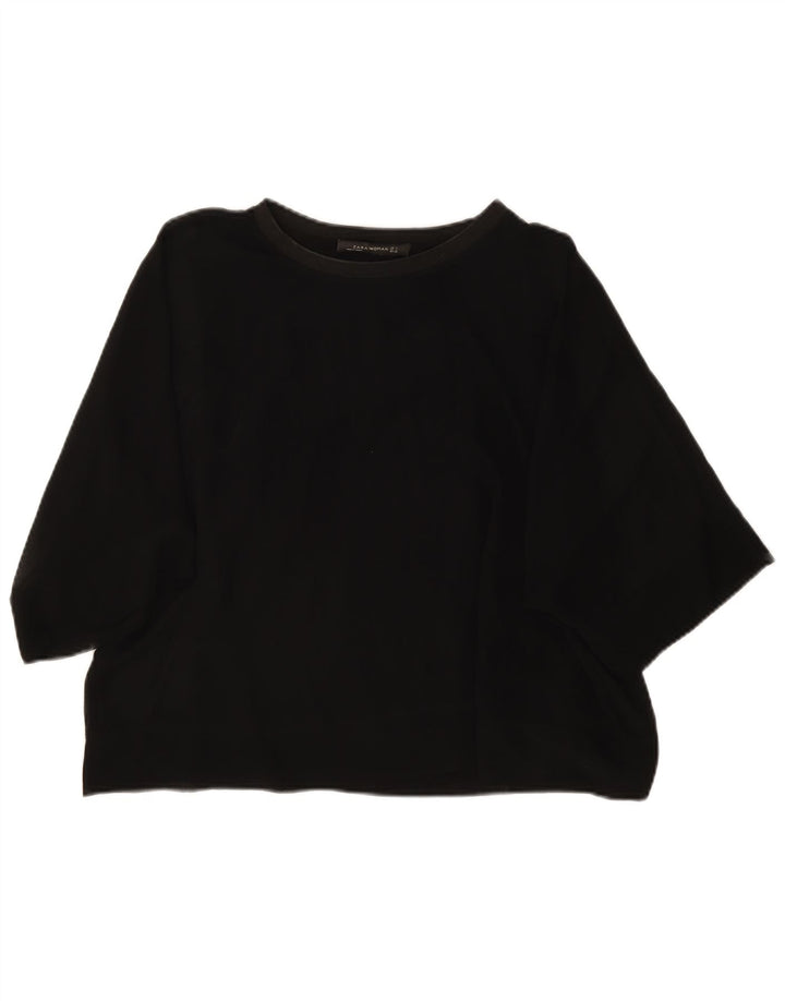 Damska bluzka oversize Zara Top UK 10 Small Black Wiskoza