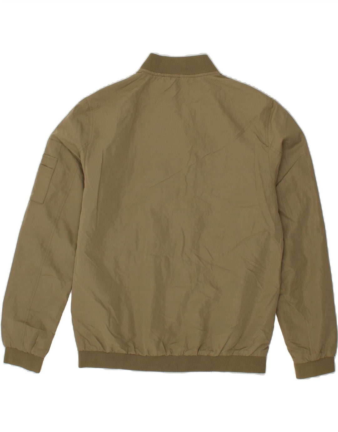 JACK & JONES Mens Bomber Jacket UK 40 Large Khaki Polyester Vintage Jack & Jones and Second-Hand Jack & Jones from Messina Hembry 
