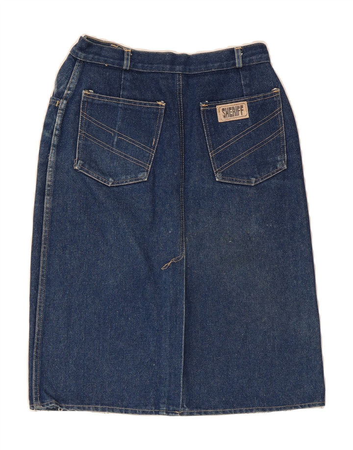 VINTAGE Womens Denim Skirt W28 Medium  Blue Cotton Vintage Vintage and Second-Hand Vintage from Messina Hembry 
