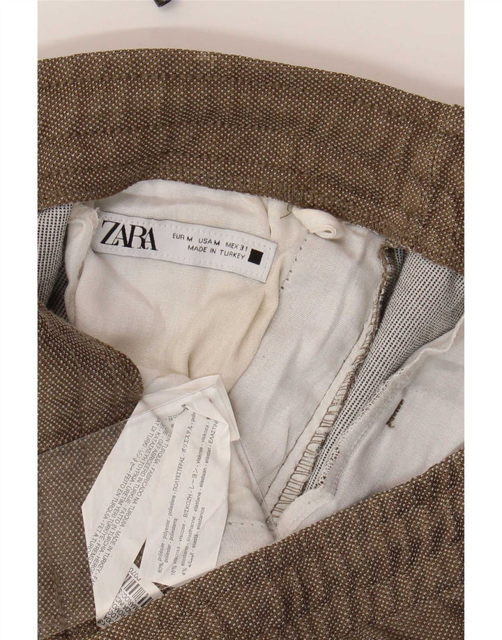 Męskie spodnie typu slim chino Zara, średnie W31 L28, beżowy poliester