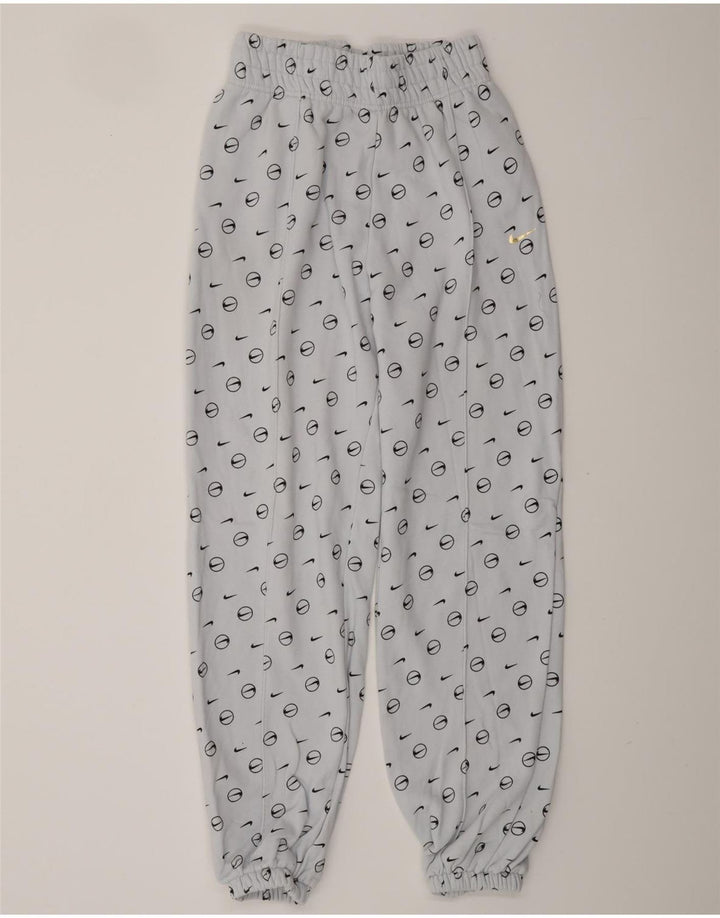 Męskie spodnie dresowe NIKE o luźnym kroju z grafiką, małe, niebieskie, bawełniane