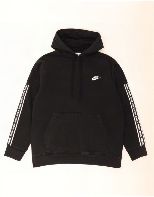 Męski sweter z kapturem Nike z grafiką, duży, czarny, bawełniany