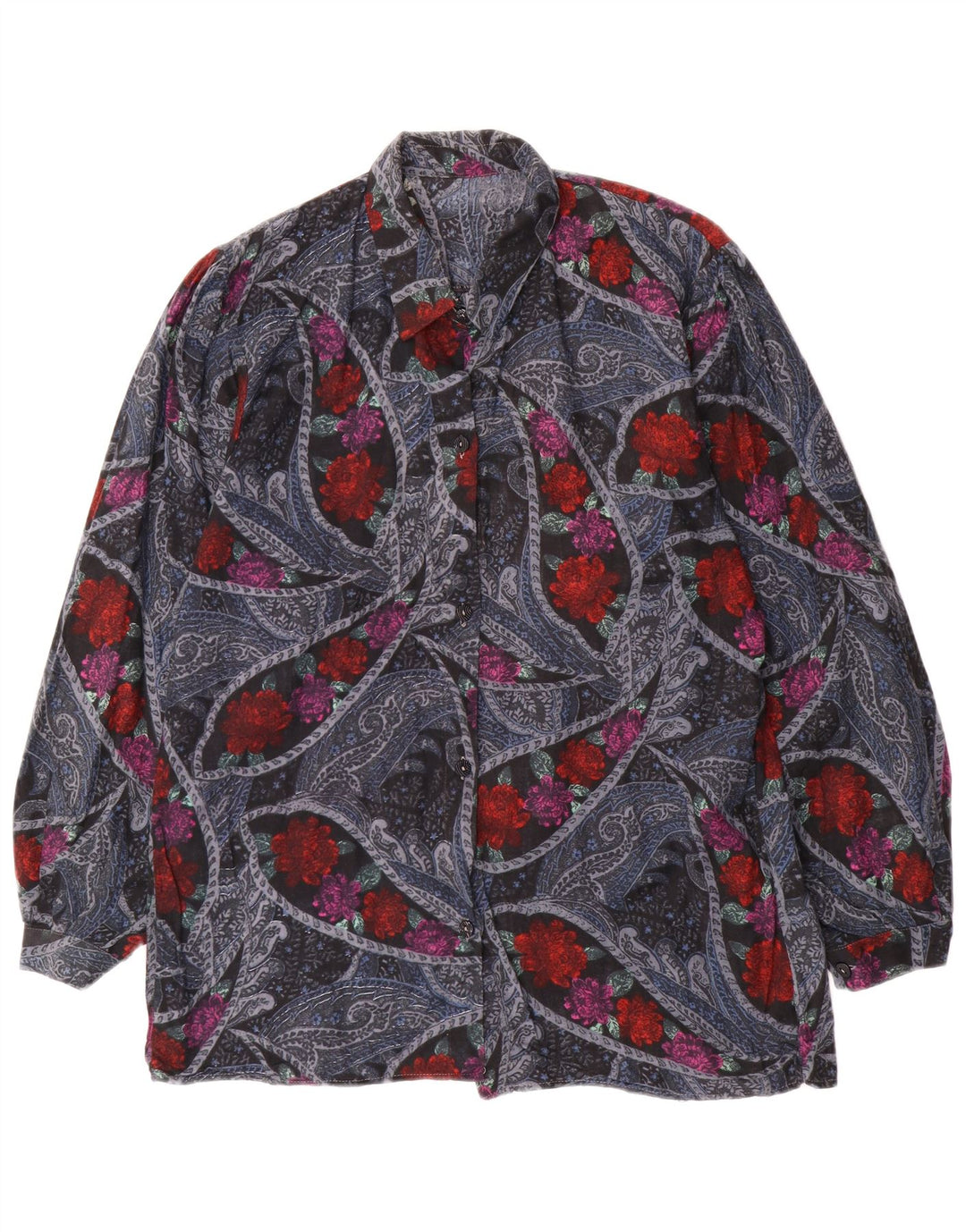 Koszula damska VINTAGE UK 16, duża, wielokolorowa w kwiaty