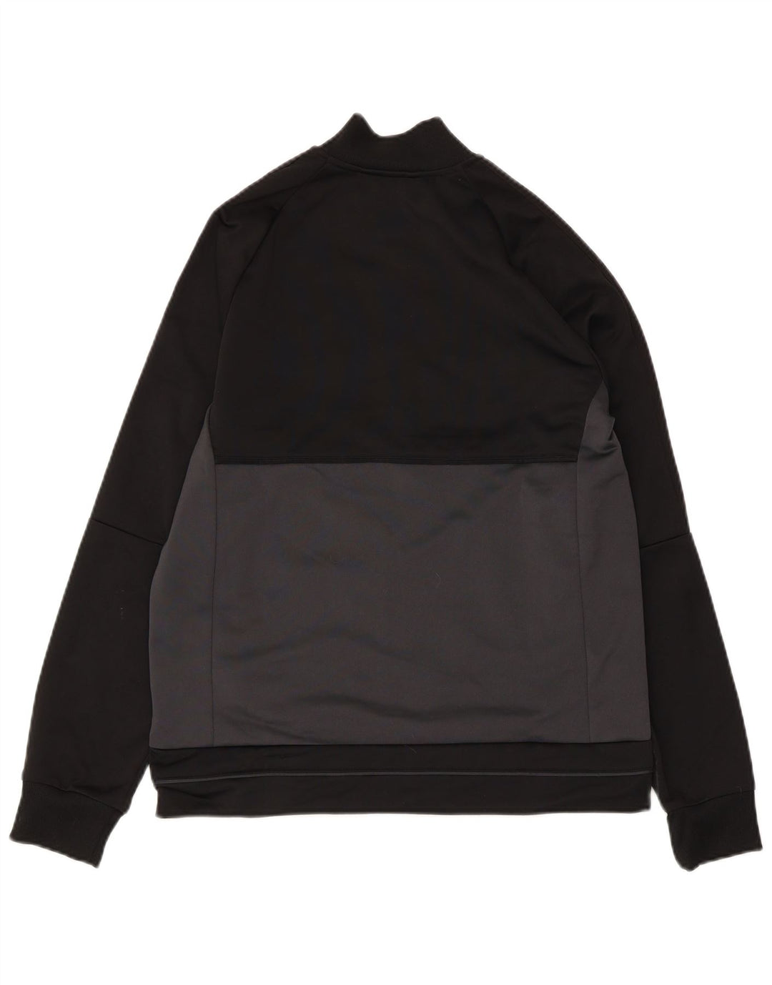 ADIDAS Boys Tracksuit Top Jacket 13-14 Years Black Colourblock Polyester